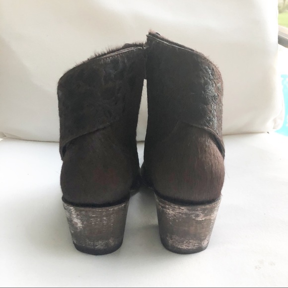 Old Gringo Brown Cow Hair Embroider Ankle Booties - Picture 6 of 9